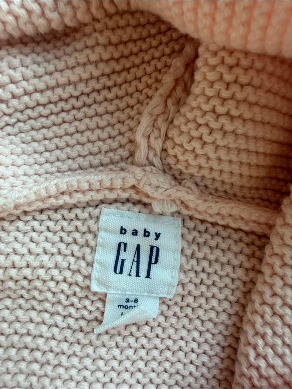 GAP Light Pink Knit Hooded Sweater with Ear Accents